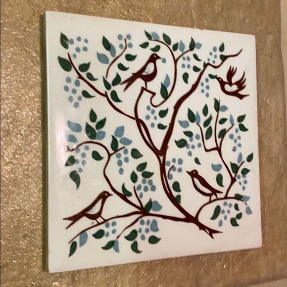 Vintage Wheeling Hand Painted Bird Tile - Picture 1 of 2